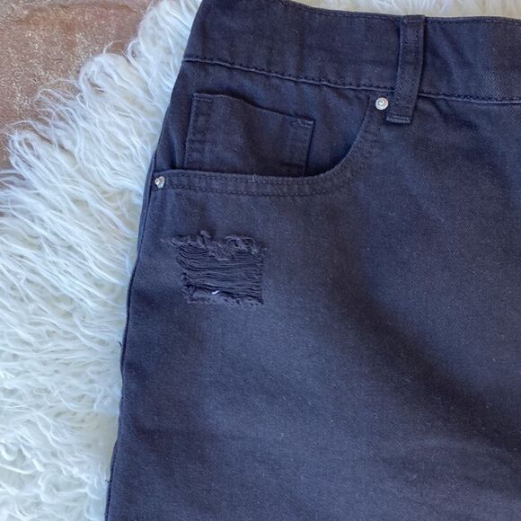 Hayden Los Angeles 100% Cotton Black Frayed Hem Distressed Shorts Women’s 1XL - Picture 2 of 10